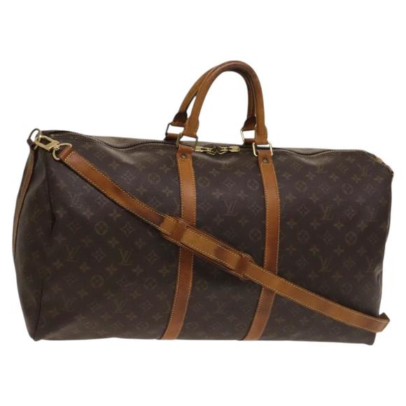 LOUIS VUITTON Monogram Keepall Bandouliere 55 Boston Bag M41414 LV Auth 128616 - Picture 1 of 16